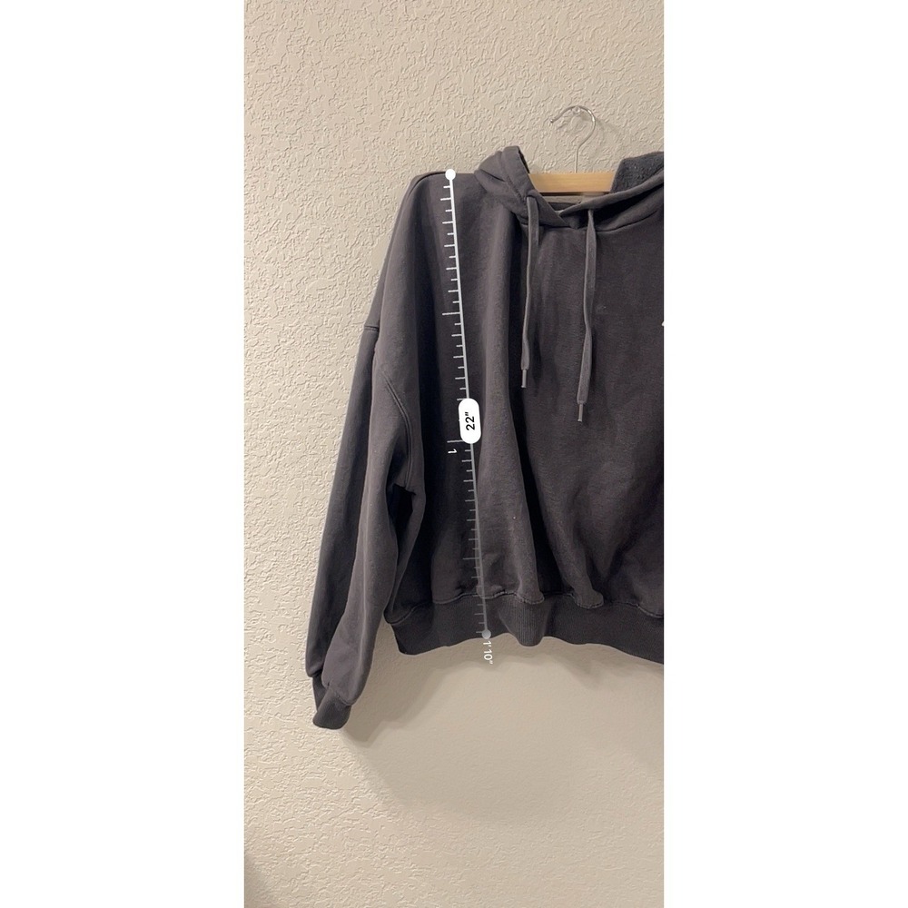 Billabong Hoodie Womens SizeXLarge Gray Cropped Boxy Fit Faded Sweatshirt Surf - Picture 3 of 4